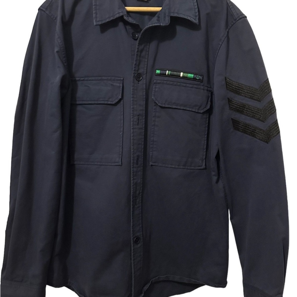 Zadig Men's Navy Blue Military Style Jacket